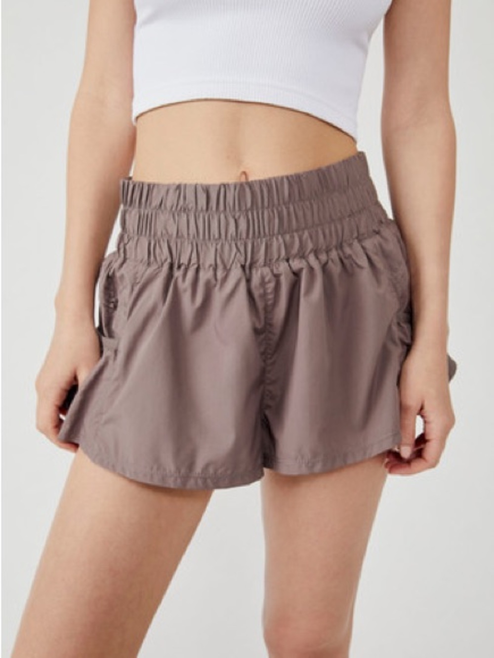 FP Movement by Free People Mauve-Taupe Athletic Run Shorts